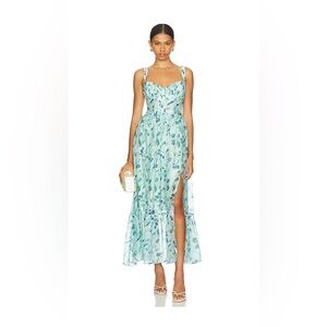 ASTR Kelby Dress XS floral green corset dress